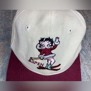 Vintage American Needle Toons Betty Boop Aspen Leather Strapback Hat Cap  VTG